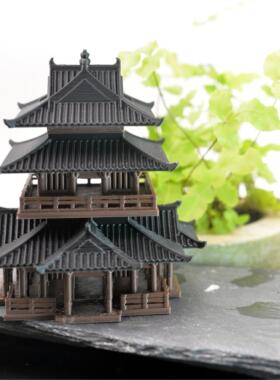 中式古建筑摆件藏书阁假山盆景微景观水陆缸鱼缸亭台楼阁建筑摆件