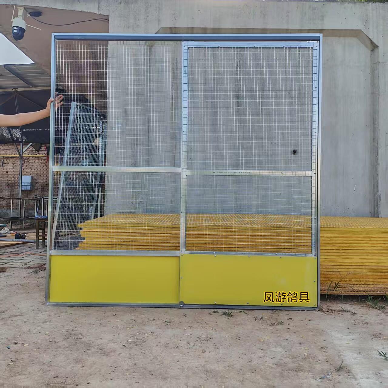 鸽舍隔断门鸽棚简易隔断拉门镀锌网片经济实惠鸽具用品可定制