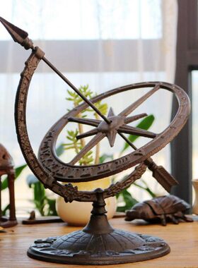 格嘉睿尔铸铁工艺品复古铁质日星规摆件家居酒店会所办公室装饰品