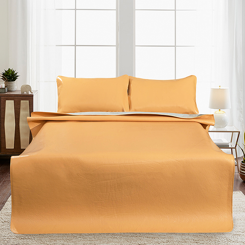 无铬鞣凉席环保彩绘头层牛皮席1.5m1.8L米水牛皮凉席纯色彩席彩色