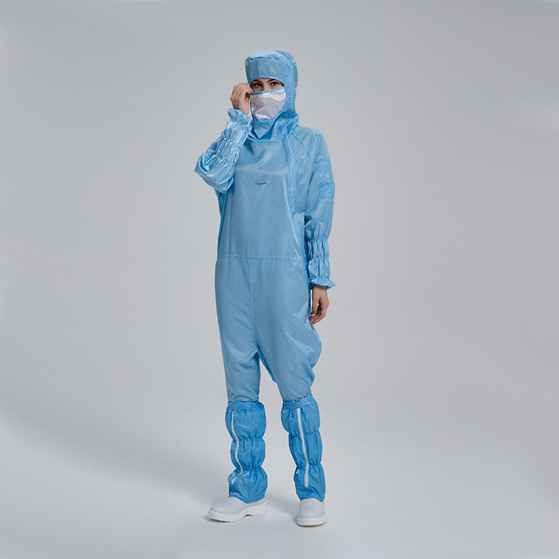 网格百级无尘服洁净全身连体服防静E电服防尘防护服净化车间工作