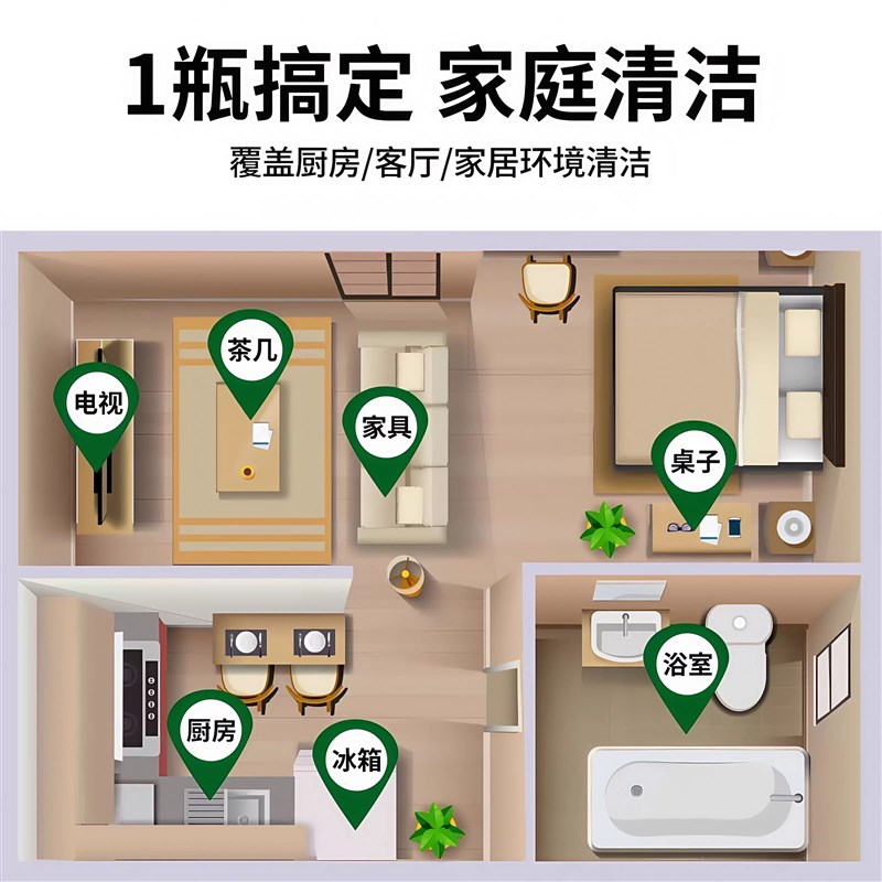 家居清洁除菌喷雾去污除味剂除臭去味留香净化冰箱除菌清洗剂