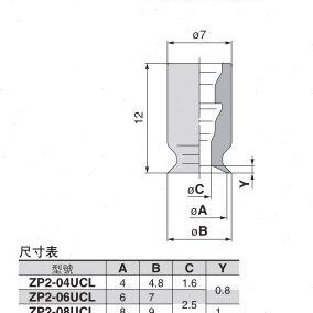 台湾ZP2-04UCL-X19 ZP2-06UCL-X19 ZP2-08UCL-X19平型真空吸盘
