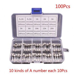 Fuse 0.2 5x20mm 250V Kit Assorted Glass Blow Fast Box 100Pcs