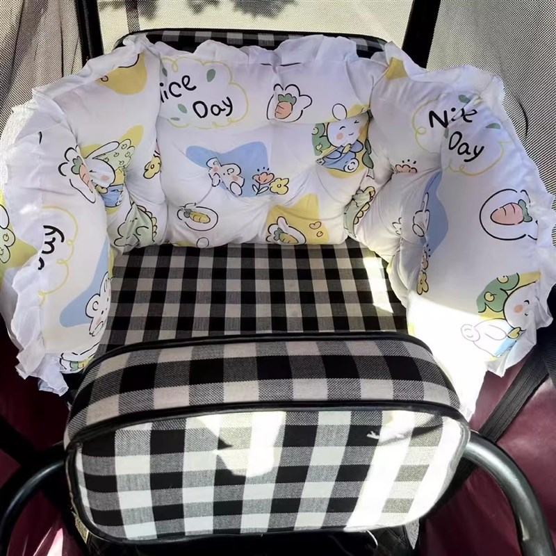 电动车三轮车后座围挡坐垫秋冬季加棉加厚全包防风坐垫保暖靠背垫