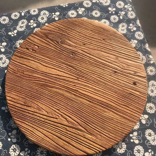 风化老榆木实木圆形台面定制圆桌面板原木折叠圆桌面小茶几圆盘面