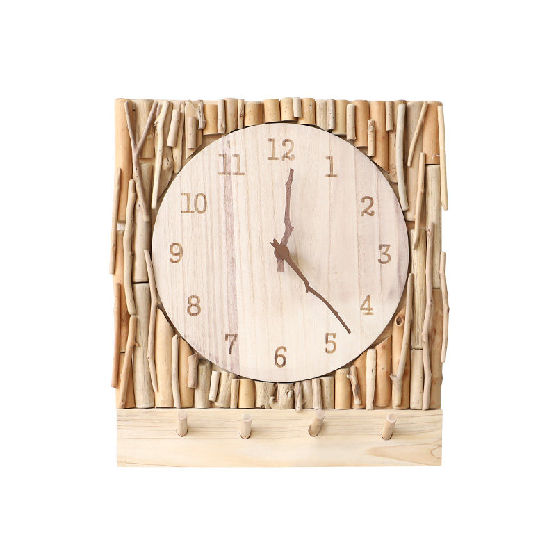 电表箱装饰画客厅置物架时钟电源总开关电闸挂钟简约遮挡实木挂钩