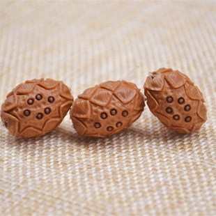 橄榄核雕莲花三通 橄榄胡单核单籽佛塔佛头DIY配饰 散珠禅意