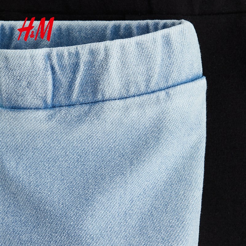 HM夏季童装女童2件装喇叭修身牛仔内搭裤1068868