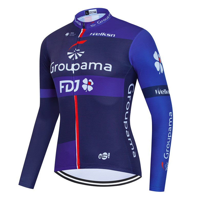 2023FDJ四叶草车队版山地车骑行服男春夏季长袖速干透气自行车衫
