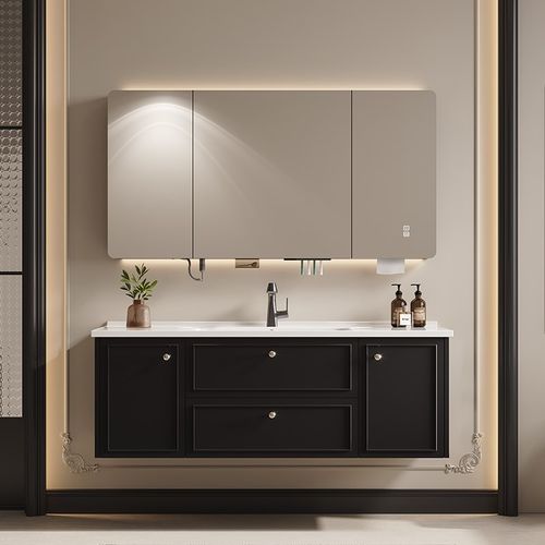 法式复古风陶瓷一体浴室柜组合卫生间洗手盆洗脸盆柜组合洗漱台盆