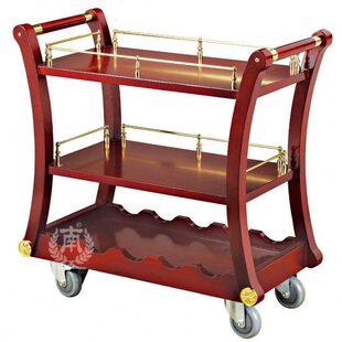 南方酒水车实木送餐车推车甜品车手推车酒车 72A三层酒水车移动