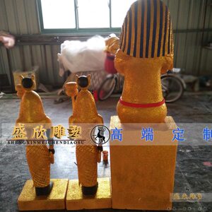 埃及法老艳后狮身人面像泡沫雕塑定制卡通人偶复活节橱窗美陈道具