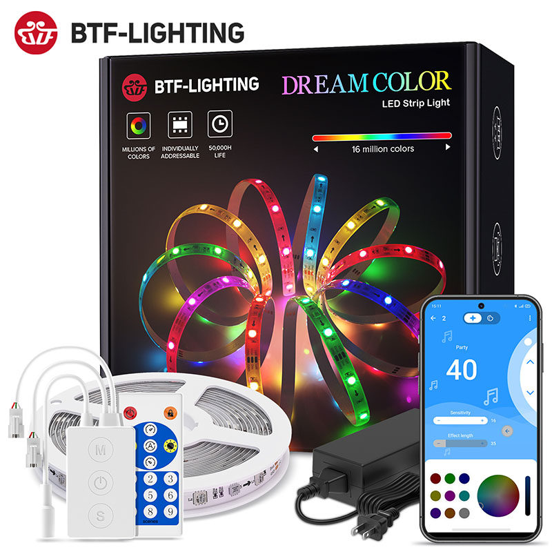 LED全彩SP501E灯带套装蓝牙APP声控带遥控多功能智能氛围节能灯条