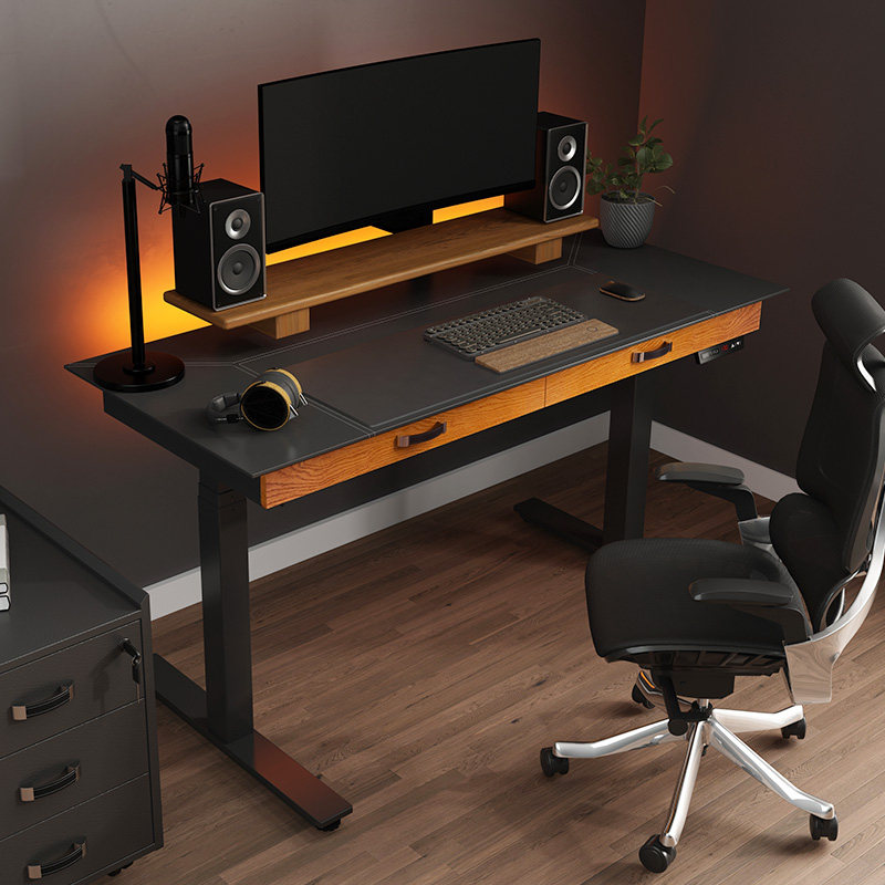 智芯 电动升降桌台式电脑桌工作台站立式办公桌子家用简约书桌