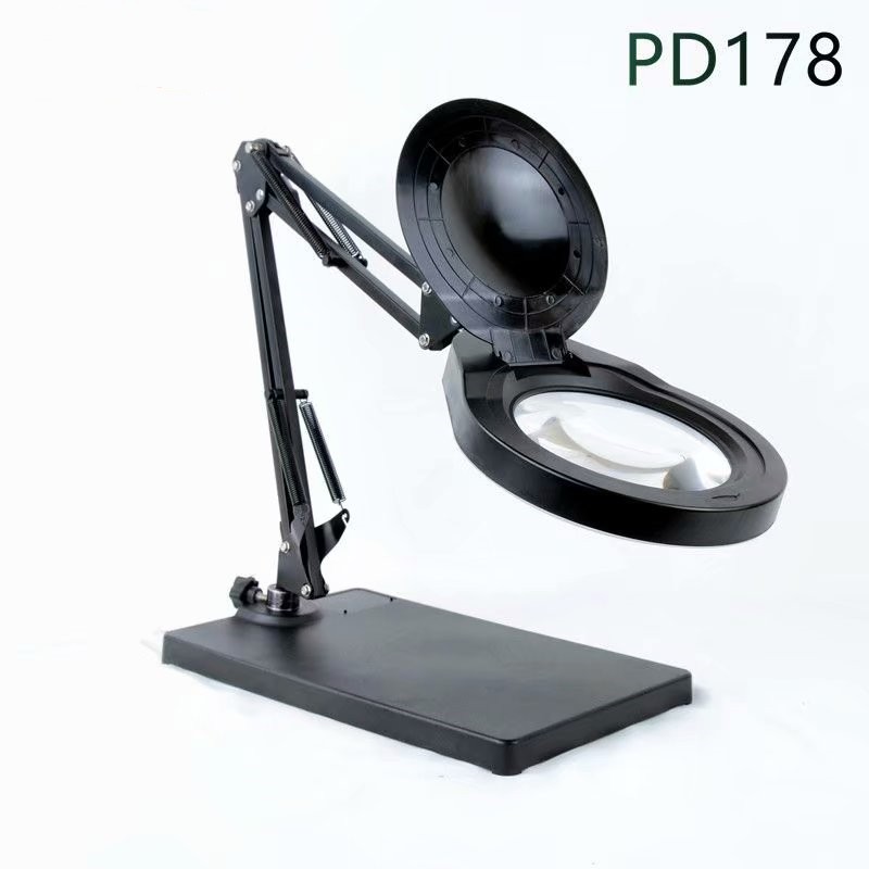 德国PDOK台式放大镜带LED灯PD178高清20倍工业电子老人阅读手机维