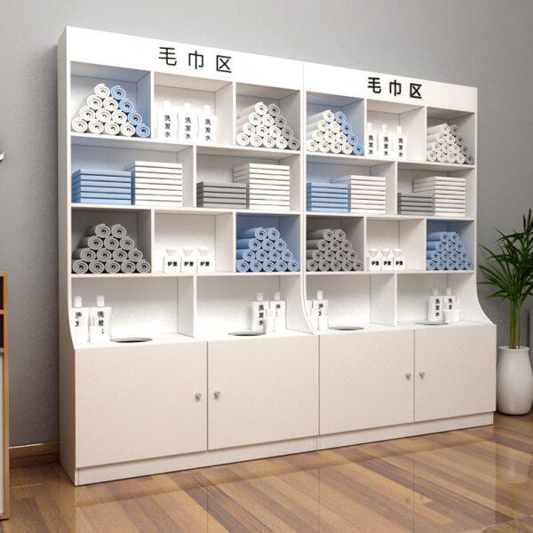 美发店毛巾柜木质台面开孔毛巾桶柜子美容院理发店发廊毛巾摆放柜