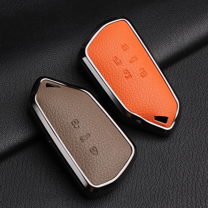 大众钥匙套id3 id4 id6车用途昂x凌渡L高尔夫8揽境威然金属羊皮扣