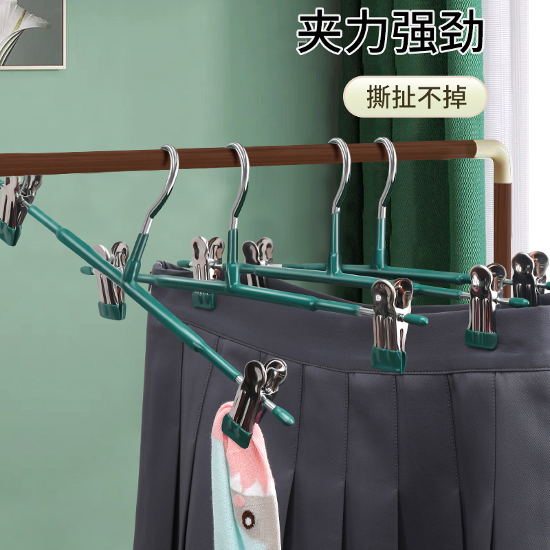 裤夹子家用晒裤架裤夹无痕不锈钢衣服挂架阳台夹子晾衣夹挂裤神器