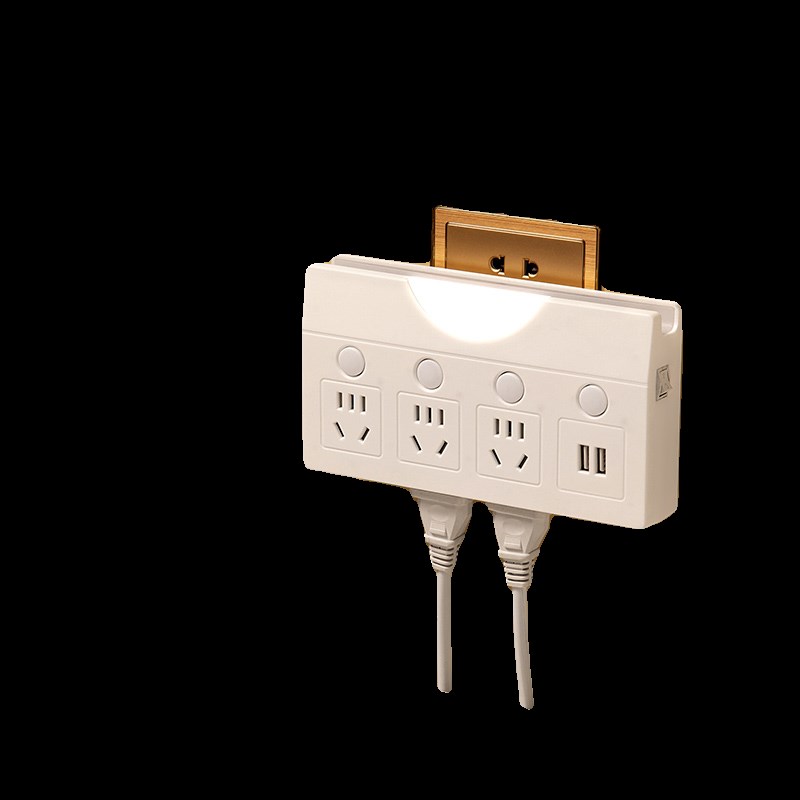 转换器插座插头插排插板无线不带线小夜灯多功能扩展多插位超薄