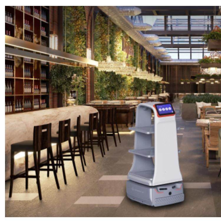 餐厅配送机器人酒店智能服务机器人自主乘梯餐厅配送回盘等业务