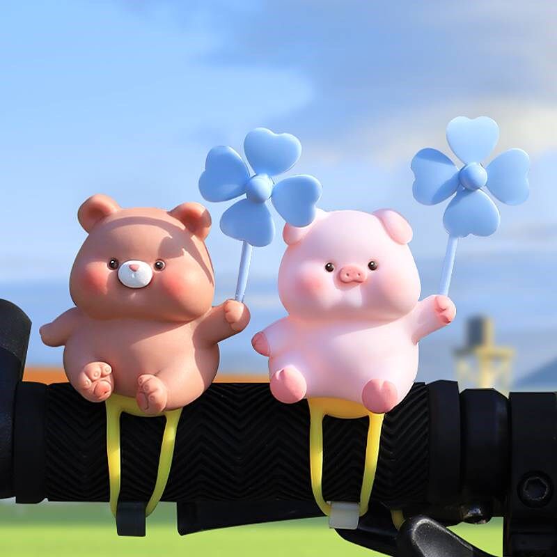 嘟嘟乐园电动车装饰摆件自行车小配件可爱后视镜装饰品风车摩托车