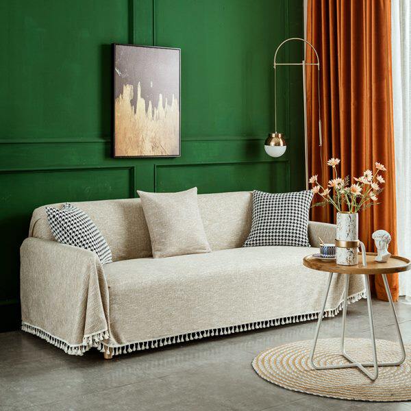 北欧简约沙发巾全盖纯色棉麻沙发盖布套罩盖巾布垫全包通用日式