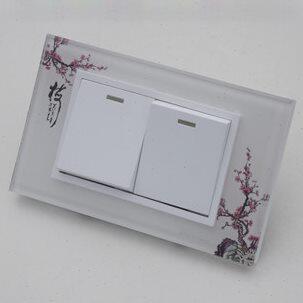 118型暗装开关插座带花纹开关面板时尚二开单控开关面板2开单