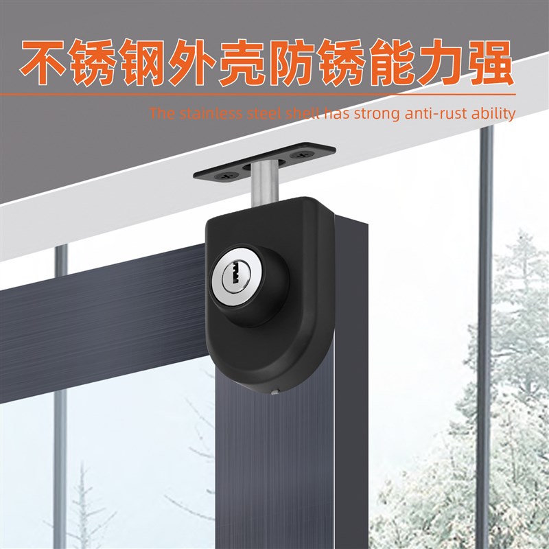 不锈钢单门锁单开带框门地锁有框玻璃门地插锁木门单开门锁插销锁