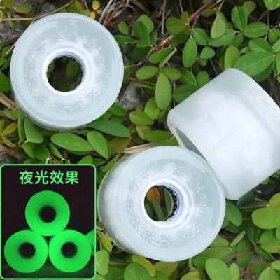 新款陆冲高弹滑板轮专业公路轮刷街轮发光软轮小鱼大鱼长板路冲板