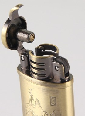 HY308老式金属创意砂轮明火打火机充气打火机