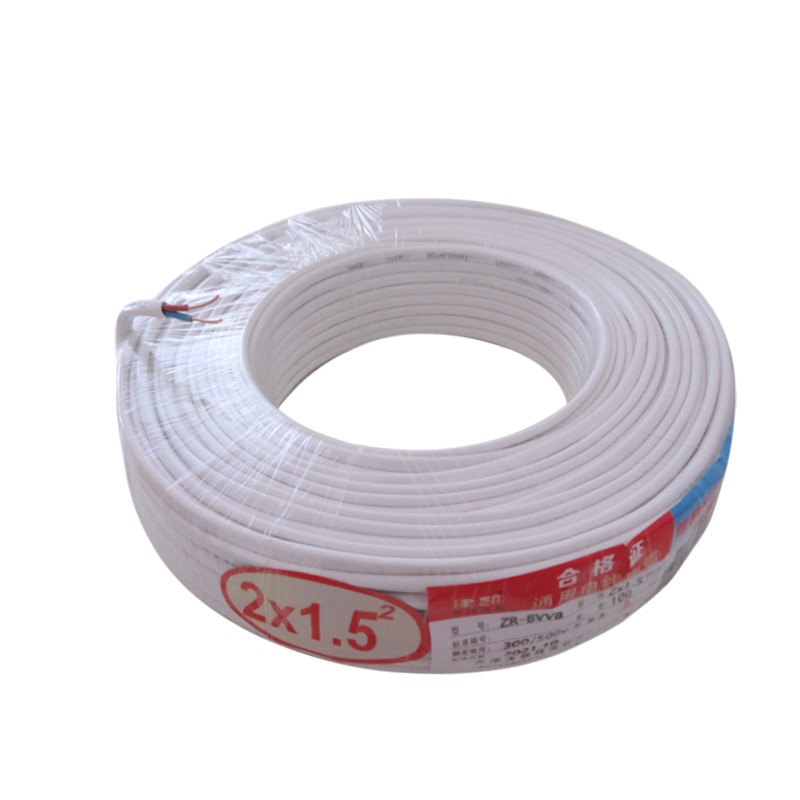 纯铜国标铜芯线2*1.5/2.5/4平方双芯铜线BVVB铜芯护套线电线二芯