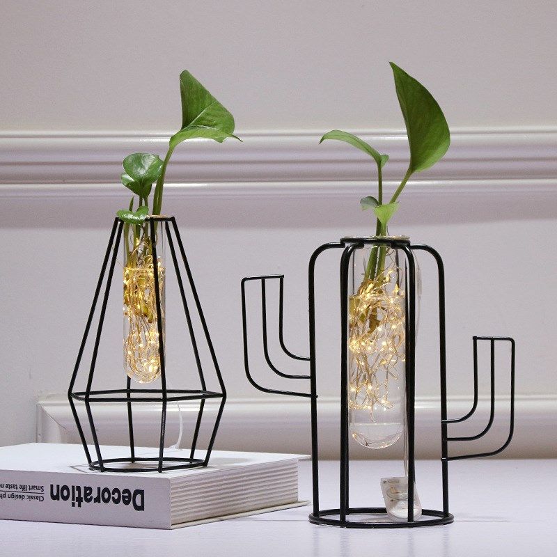 创意绿萝水培花瓶摆件玻璃透明试管干花插花花艺铁艺工艺装饰礼品,特色手工艺,其他特色工艺品,淘宝优惠券,粉丝福利购,淘宝优惠卷