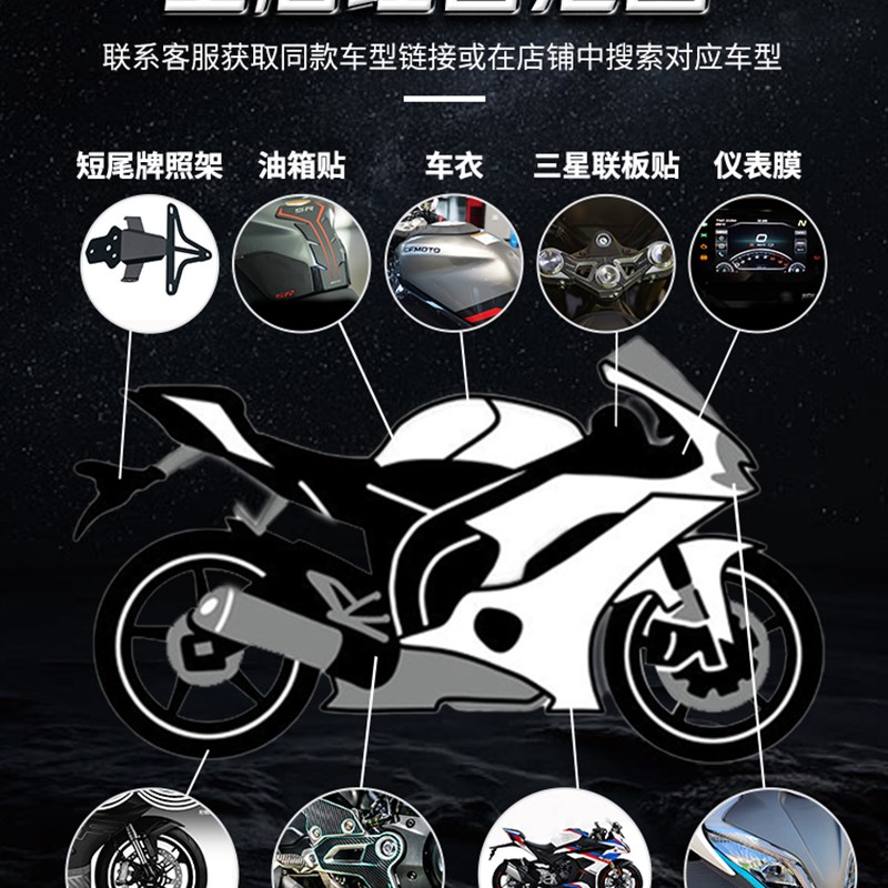 适用本田CL300油箱贴改装配件摩托车鱼骨贴防滑防刮橡胶保护贴纸