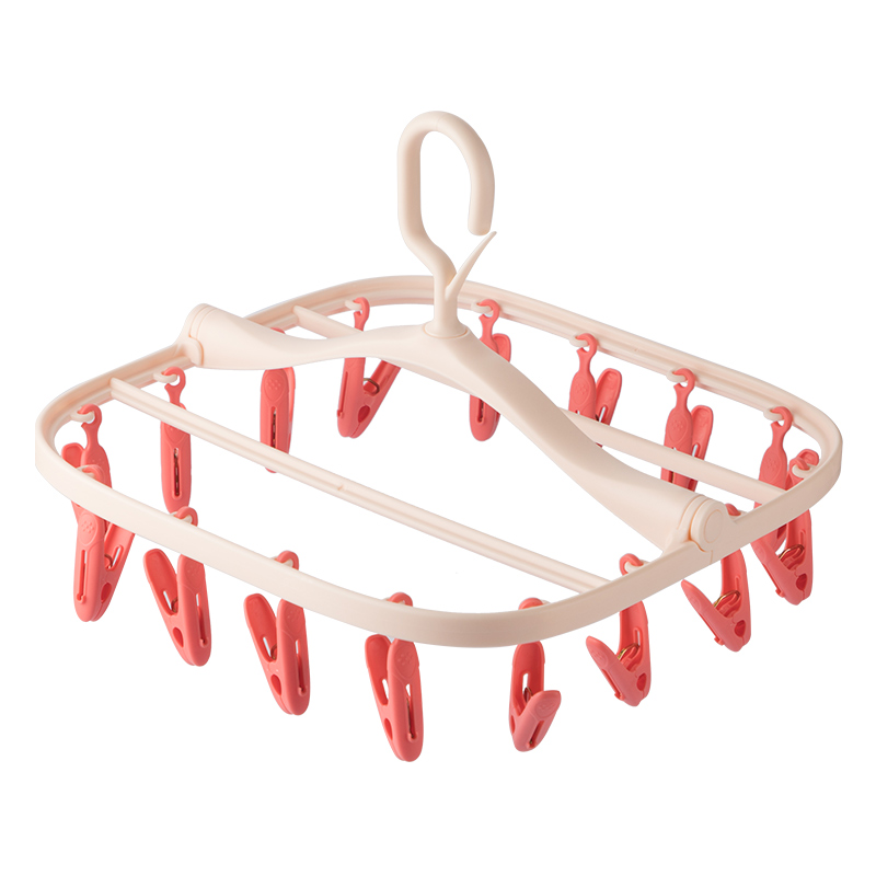 直播茶花家用多功能折叠晾衣架多夹子内衣晾袜子神器晒衣夹子