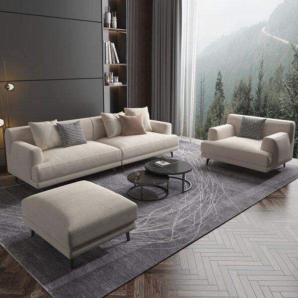 现代简约小户型可拆洗布艺沙发客厅网红高档棉麻直排北欧沙发组合
