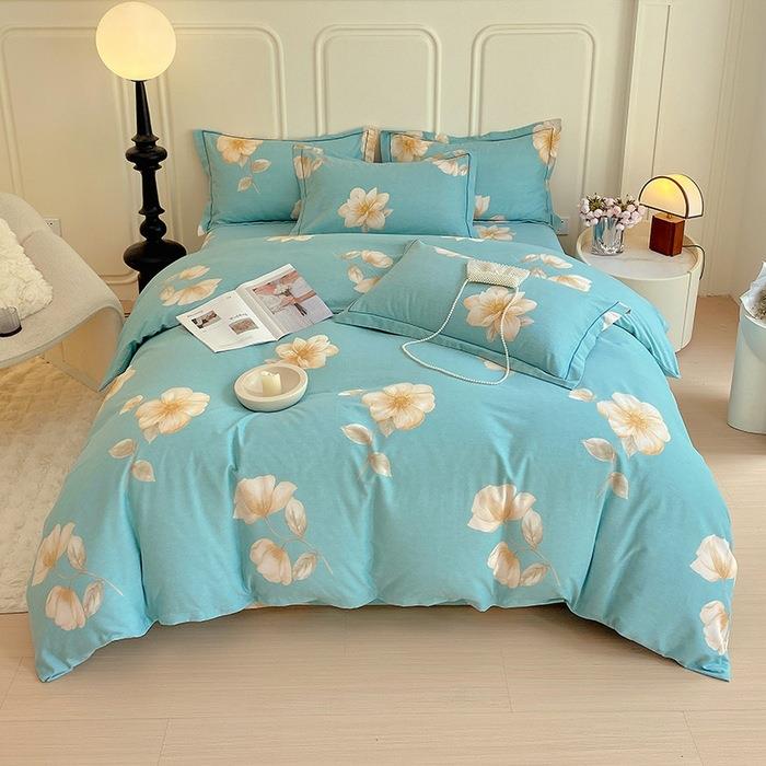 轻奢全棉磨毛四件套100纯棉加厚学生宿舍家用床单床笠款套件