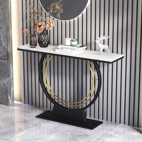 轻奢玄关桌现代简约客厅创意超窄靠墙岩板条案入户装饰艺术端景台