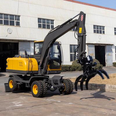外贸出口8吨Miniexcavator轮式挖掘机果园农用HT80一机多用挖机
