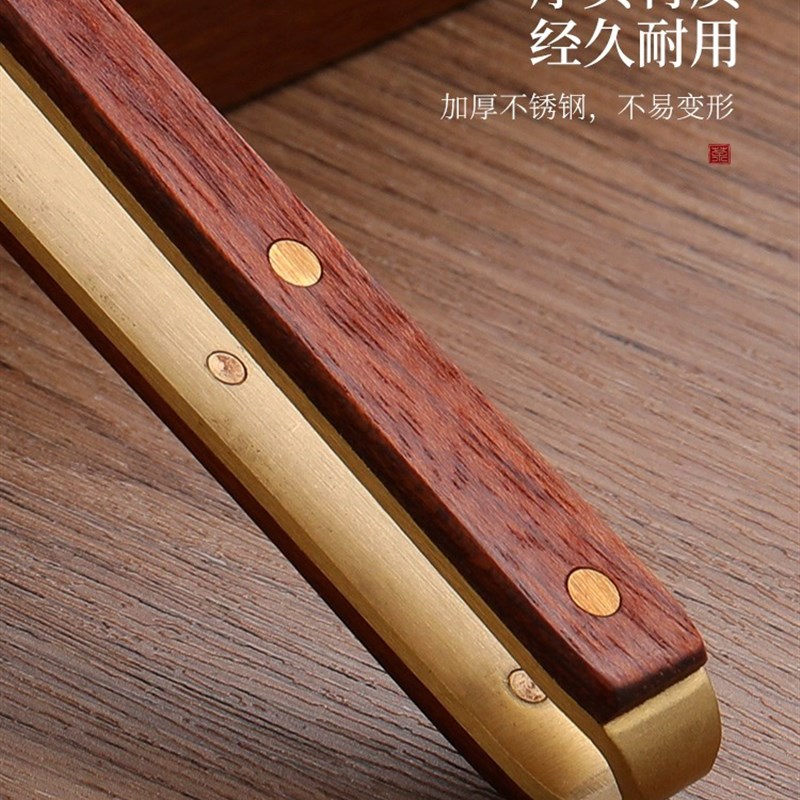 实木茶夹铜木茶夹功夫茶具茶道零配件茶杯夹子金属镊子洗杯茶夹子