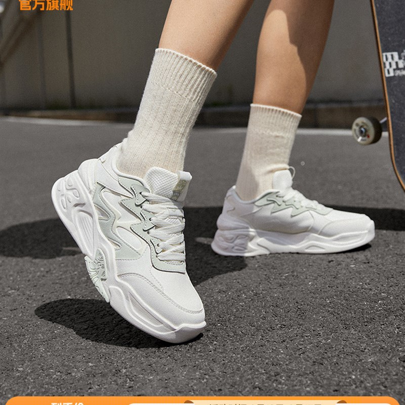 361女鞋运动鞋2025年秋季新款休闲鞋子厚底百搭革面板鞋小白鞋女