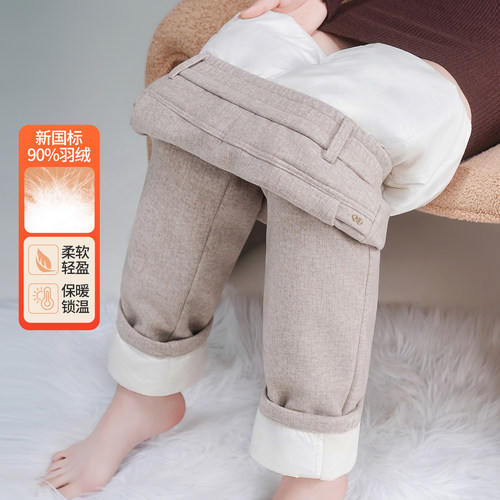 中老年妈妈羽绒裤女外穿加厚深冬独特超好看裤子今年流行大码女裤