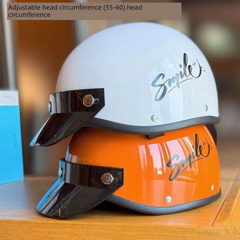 3C认证电动摩托车覆古头盔男女巡航踏板半头盔夏哈雷勺头盔安全头