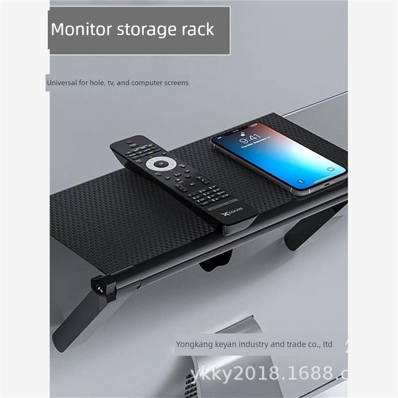 电视机顶盒储物架免打孔路由器遥控器盒储物架显示器上支架电脑