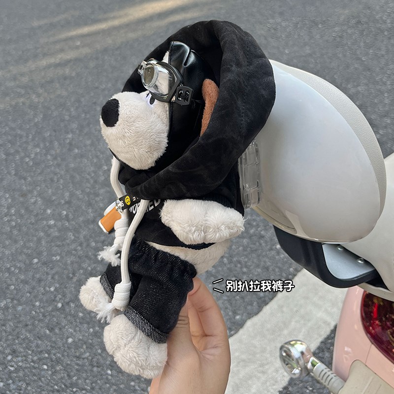 电动车装饰小配件可爱掌门狗公仔电瓶车摩托后视镜可爱玩偶装饰品