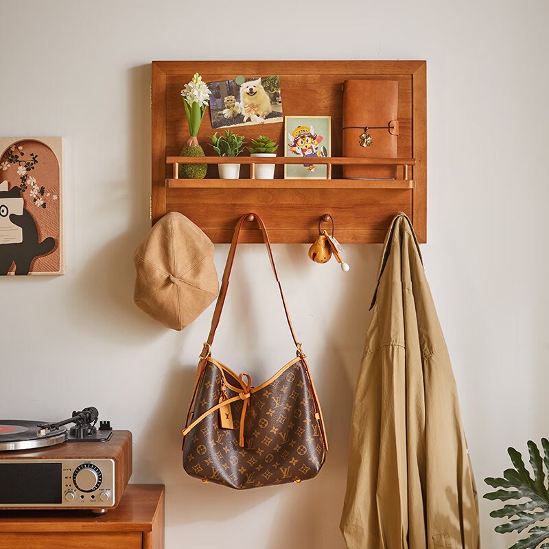 电表箱装饰画配电箱壁挂挂衣架创意置物架实木多功能门后墙上挂钩