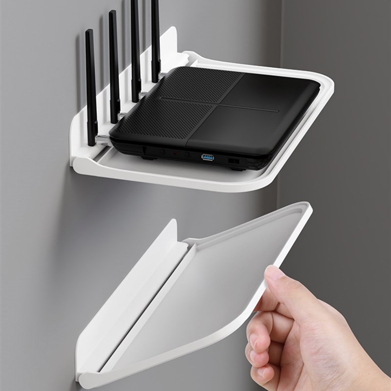 可折叠路由器存储架,无需冲孔,壁挂式固定放置架,监控摄像机墙托