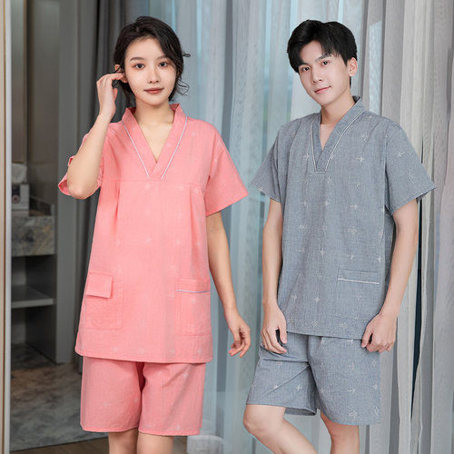 新款汗蒸服情侣装加大码男士桑拿浴服足疗按摩服女士韩版