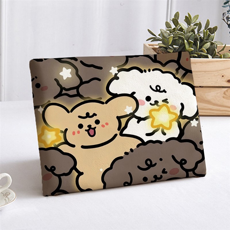 线条小狗卡e通可爱慢回弹方形记忆棉坐垫芯海绵椅子垫子方垫椅垫