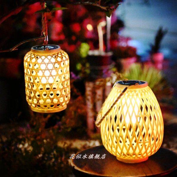 新款太阳能灯笼仿竹编挂灯庭院装饰造景布置氛围吊灯花园阳台落地,家居饰品,户外/庭院摆件,淘宝优惠券,粉丝福利购,淘宝优惠卷